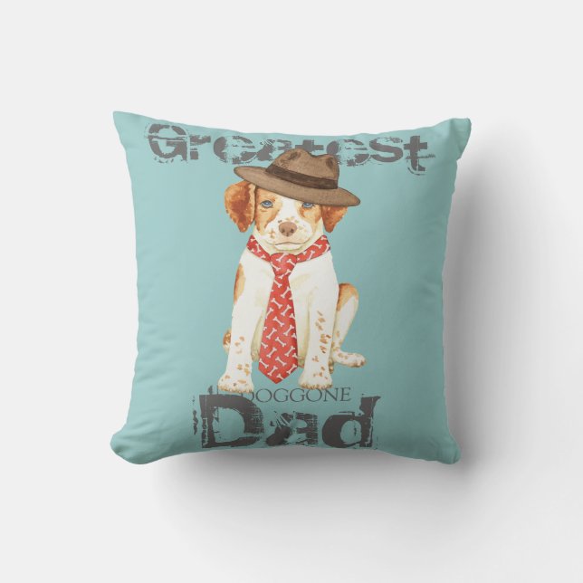 Brittany Dad Throw Pillow (Front)