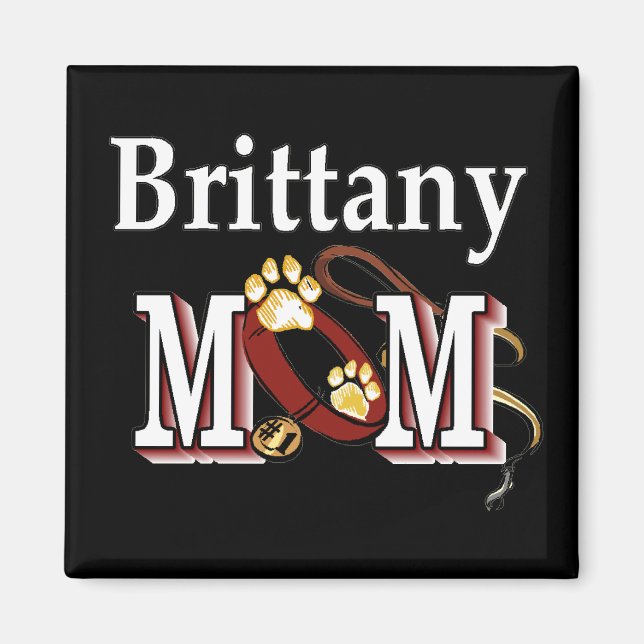 Brittany Dog MOM Magnet (Front)