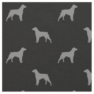Brittany Dog Silhouettes Pattern Fabric