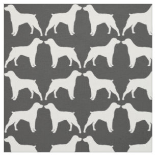 Brittany Dog Silhouettes Pattern Fabric