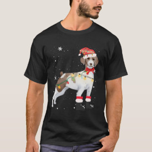 Brittany Dog Tree Xmas Mom Dad Gifts For Christmas T-Shirt