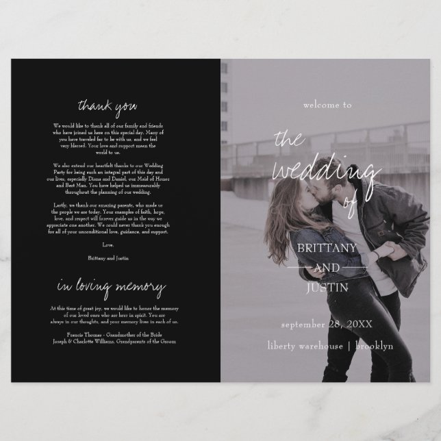 Brittany Elegant Photo Follot Programme Mariage (Devant)