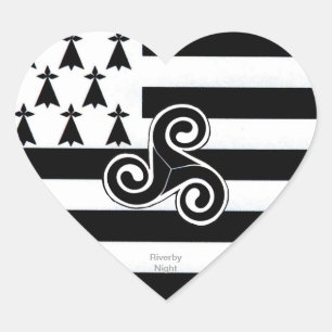 Brittany Flag (Breton) Heart Sticker
