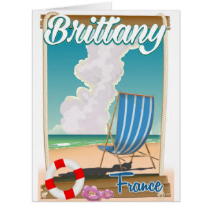 Brittany France beach travel poster