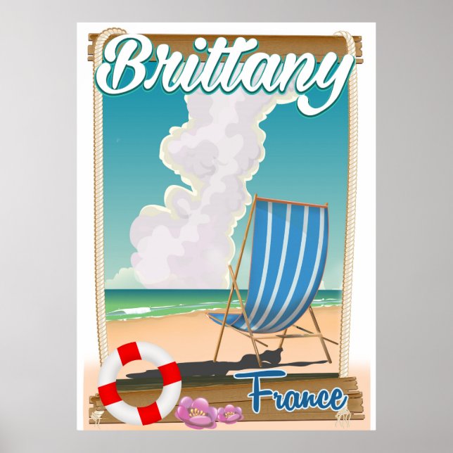 Brittany France beach travel poster (Front)