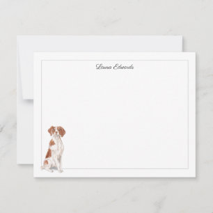 Brittany Grey Border Personalized Card