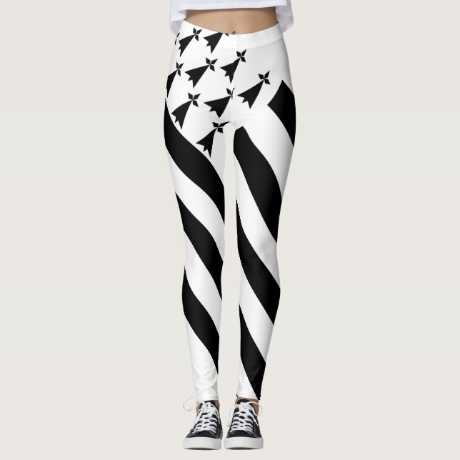 Brittany (Gwenn-ha-du) flag Leggings (Front)