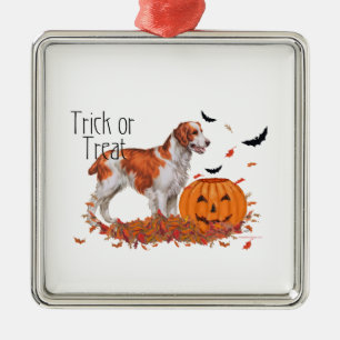 Brittany Halloween Metal Ornament