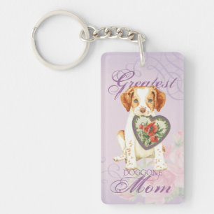 Brittany Heart Mom Keychain