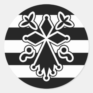 Brittany Hermine in Gwenn ha du (white and black) Classic Round Sticker