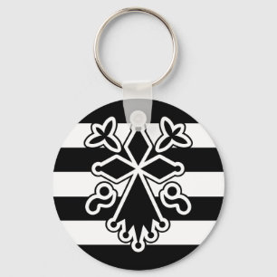 Brittany Hermine in Gwenn ha du (white and black) Keychain