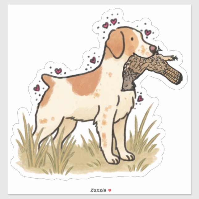 Brittany Hunting Car Decal (Sheet)