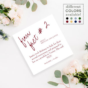 Brittany Modern Burgundy Fun Fact #2 Wedding Napkin