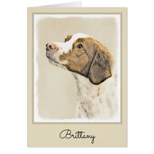 Brittany Painting - Cute Original Dog Art (Front)