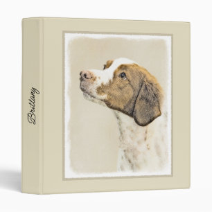 Brittany Painting - Cute Original Dog Art Binder