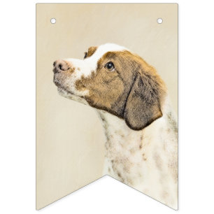Brittany Painting - Cute Original Dog Art Bunting Flags