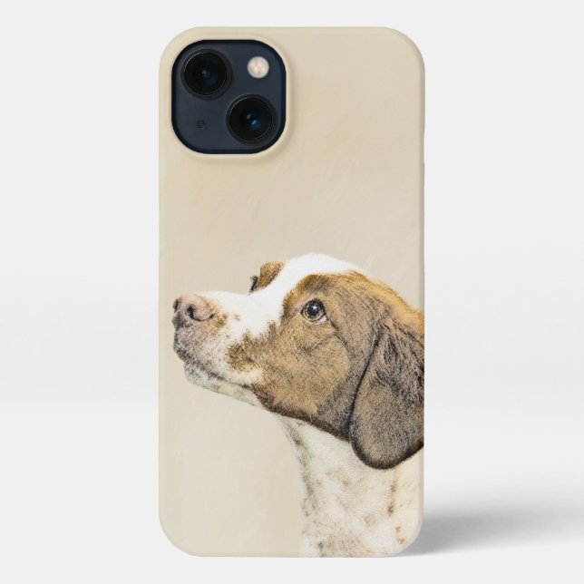 Brittany Painting - Cute Original Dog Art iPhone Case (Back)