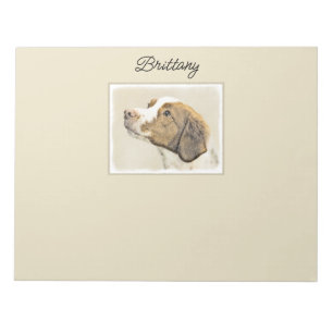 Brittany Painting - Cute Original Dog Art Notepad