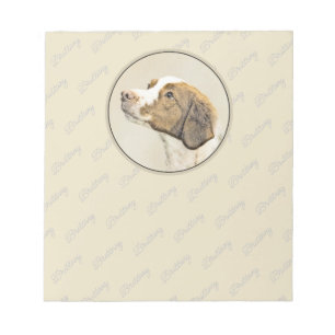 Brittany Painting - Cute Original Dog Art Notepad