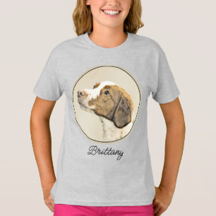 Brittany Painting - Cute Original Dog Art T-Shirt