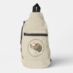 Brittany Painting Orange Roan Spaniel Cute Dog Art Sling Bag