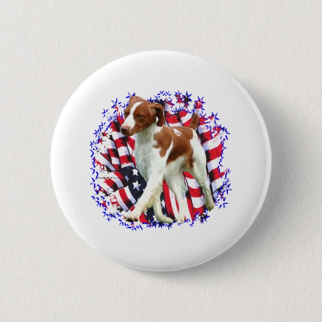 Brittany Patriot 2 Inch Round Button (Front)