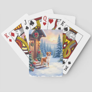 Brittany Rustic Cabin Christmas Winter Art Playing Cards