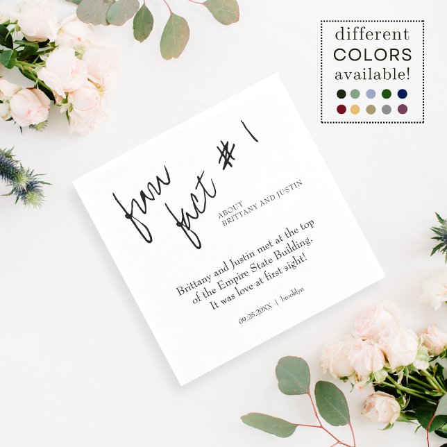 Brittany Simple Black White Fun Fact #1 Cocktail Napkin (Creator Uploaded)