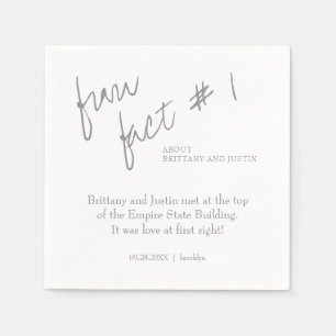 Brittany Simple Silver Fun Fact #1 Wedding Napkin