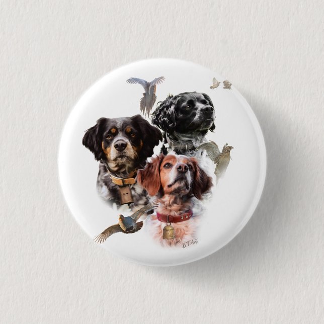 Brittany Spaniel 1 Inch Round Button (Front)