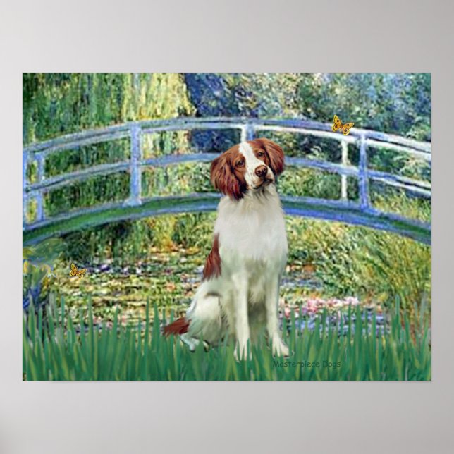 Brittany Spaniel 3 - Lily Pond Bridge Poster (Front)