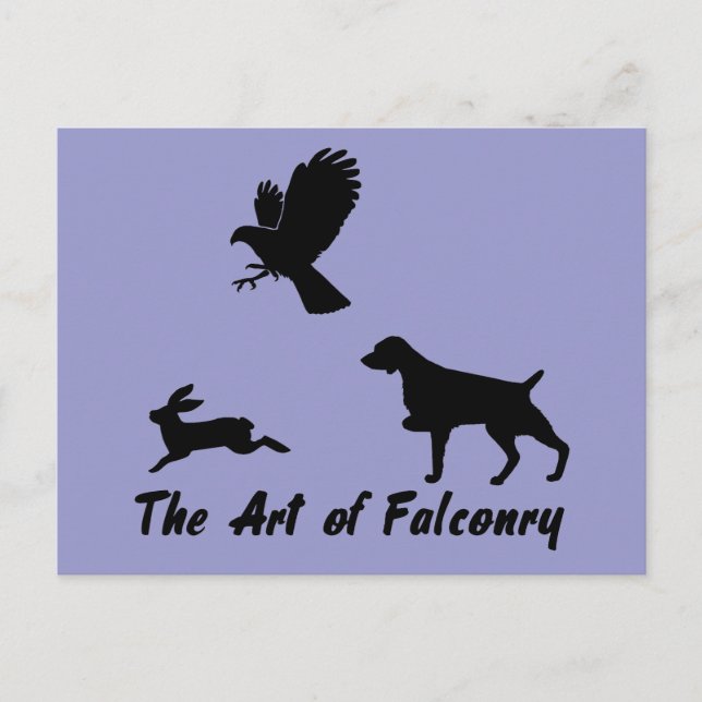 Brittany Spaniel and Falconry Postcard (Front)