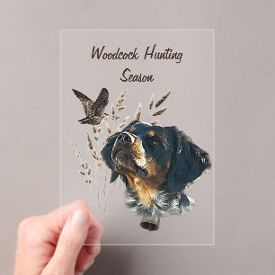 Brittany Spaniel and woodcock  Acrylic Invitations