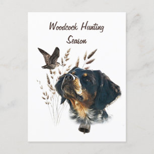 Brittany Spaniel and woodcock  Holiday Postcard