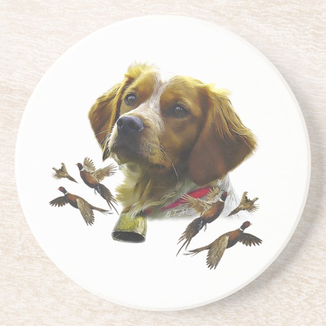 Brittany Spaniel Art ,  Coaster (Front)