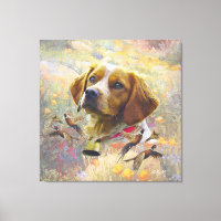 Brittany Spaniel Art , Pheasant hunting