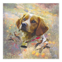 Brittany Spaniel Art , Pheasant hunting