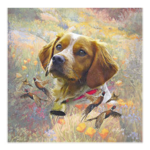 Brittany Spaniel Art , Pheasant hunting Photo Print