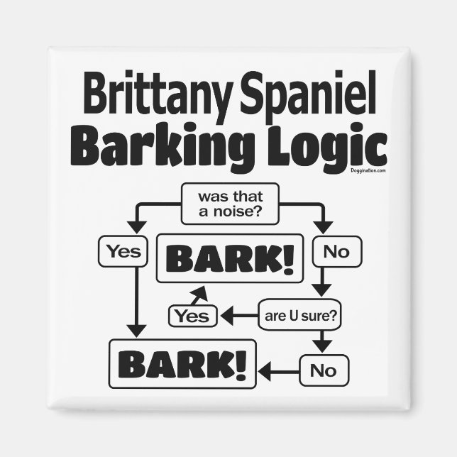 Brittany Spaniel Barking Logic Magnet (Front)