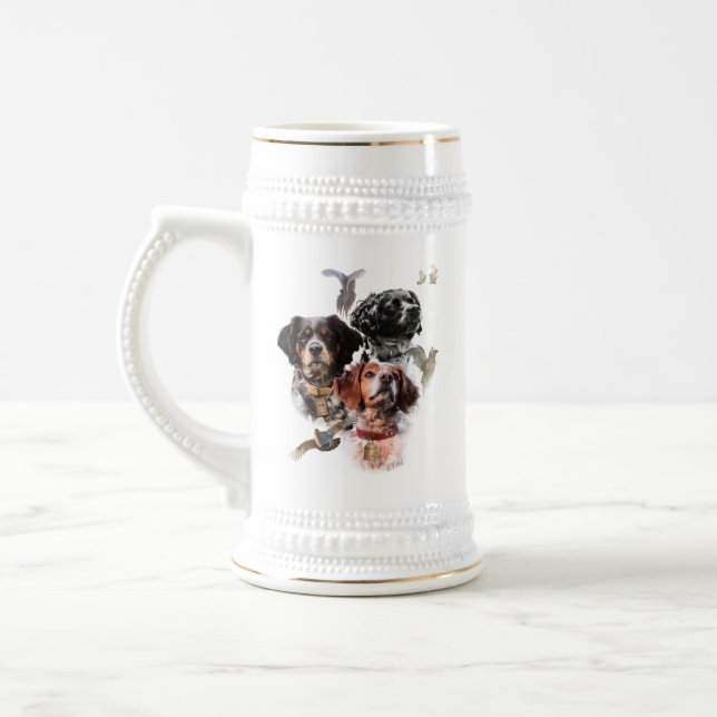 Brittany Spaniel Beer Stein (Left)
