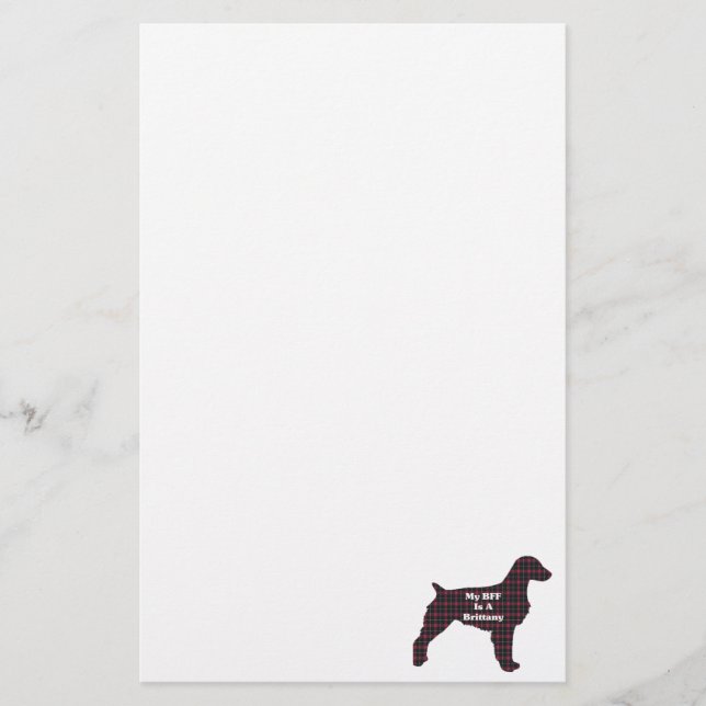 Brittany Spaniel BFF Stationery (Front)