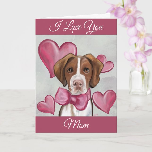 Brittany Spaniel         Card (Orchid)