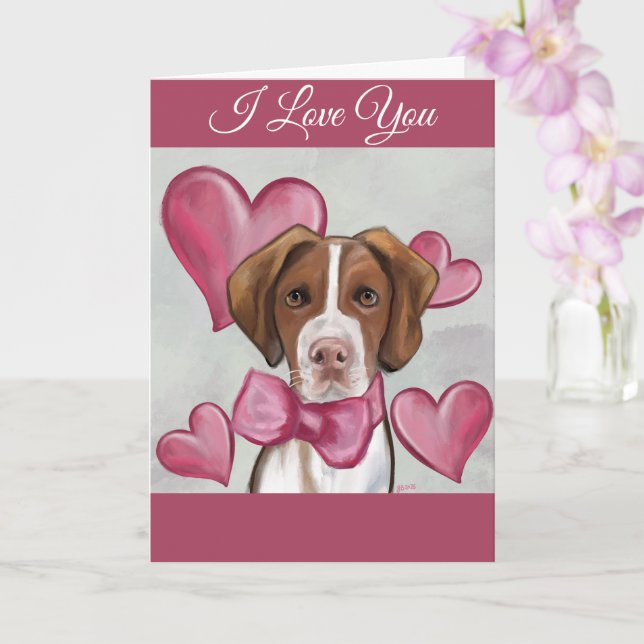 Brittany Spaniel         Card (Orchid)