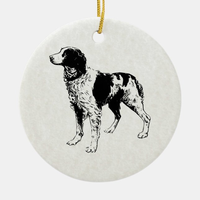 brittany spaniel ceramic ornament (Front)