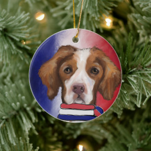 Brittany   Spaniel     Ceramic Ornament
