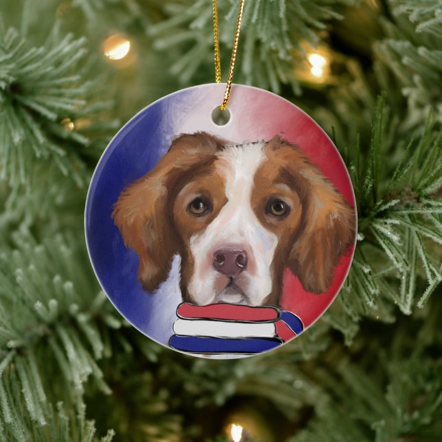 Brittany   Spaniel     Ceramic Ornament (Tree)