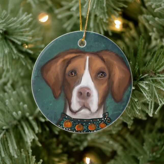 Brittany   Spaniel   Ceramic Ornament (Tree)