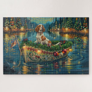 Brittany Spaniel Christmas Festive Voyage Jigsaw Puzzle