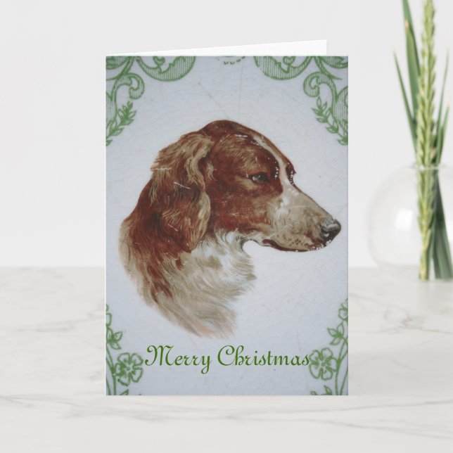 Brittany Spaniel Christmas Holiday Card (Front)
