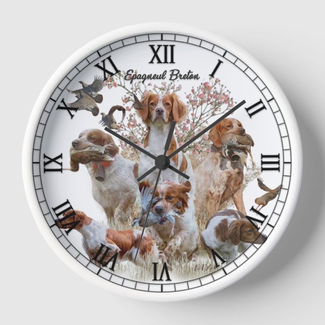 Brittany Spaniel Clock (Front)